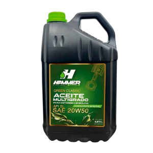 Aceite Mineral Multigrado Hammer Sae 20W50 Api Sl 4,73L Green Classic