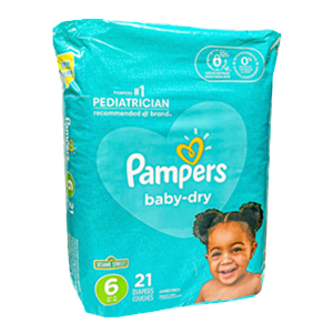 PAMPERS BABY DRY JUMBO S6 1/16 unds (35lb/ 16kg)