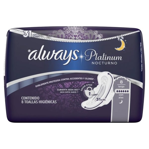 Toalla Always Platinum Nocturna 8 Und 2X1
