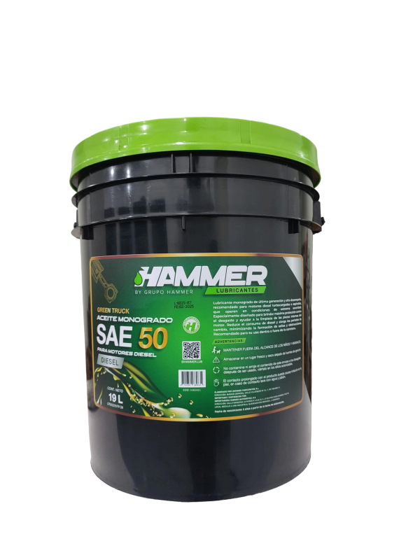 Aceite Mineral Monogrado Hammer Sae 15 Diesel 20L Green Truck