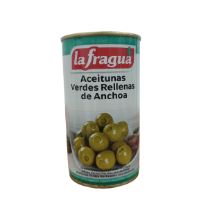 ACEITUNAS VERDES RELLENAS DE ANCHOA EN LATA 390 GR