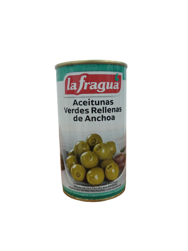 ACEITUNAS VERDES RELLENAS DE ANCHOA EN LATA 390 GR