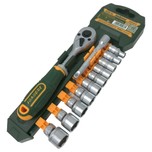 JUEGO DE RATCHET Y DADOS HEXAGONALES 3/8 (12PIEZAS)